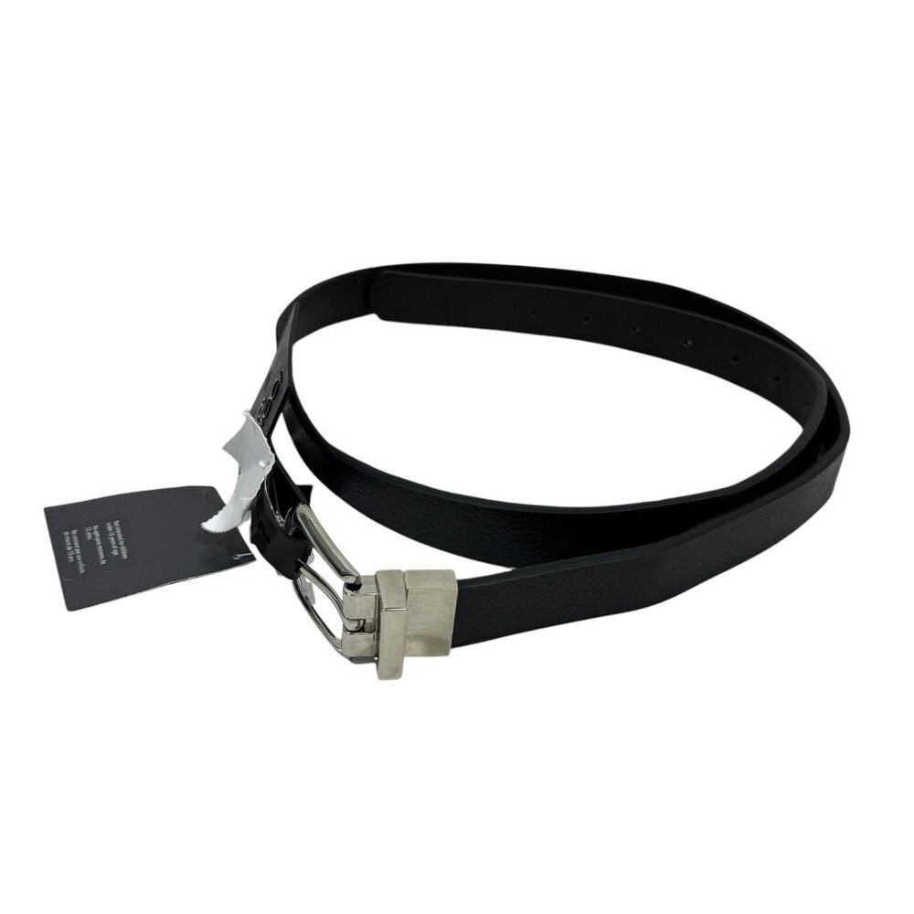 Minicci Women’s Size Large XL Black Dark Brown Reversible Faux Leather Belt New